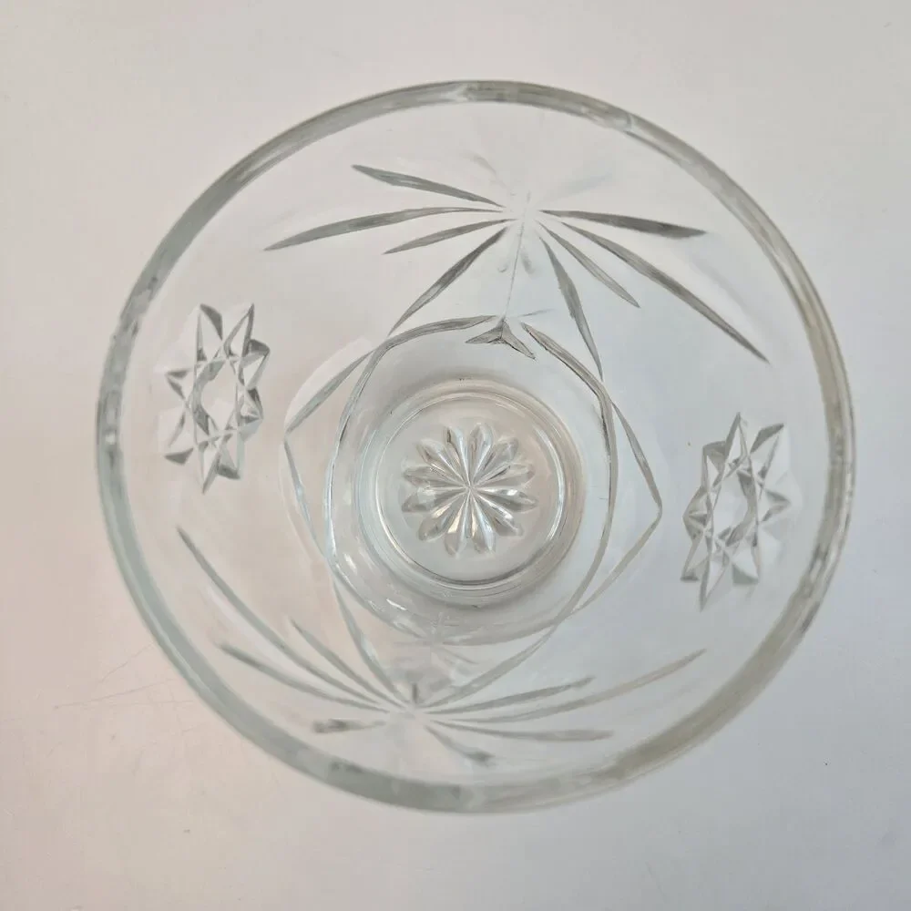 Anchor Hocking EAPC Star of David Creamer, Sugar Bowl w Lid, Relish Dish VTG